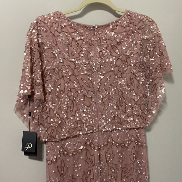 NWT!‎ Adrianna Papell Women's Beaded Mesh Blouson Dress - Picture 6 of 9
